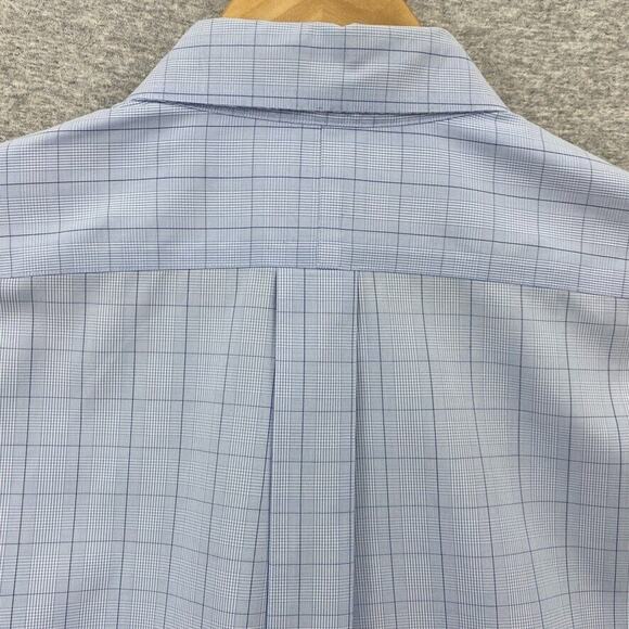 Jos A Bank Shirt Mens 16.5 / 32 Blue Check Travelers Button Up Long Sleeve - Picture 5 of 10